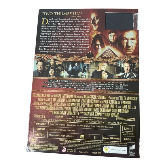 The DaVinci Code DVD EUC - Picture 2 of 7